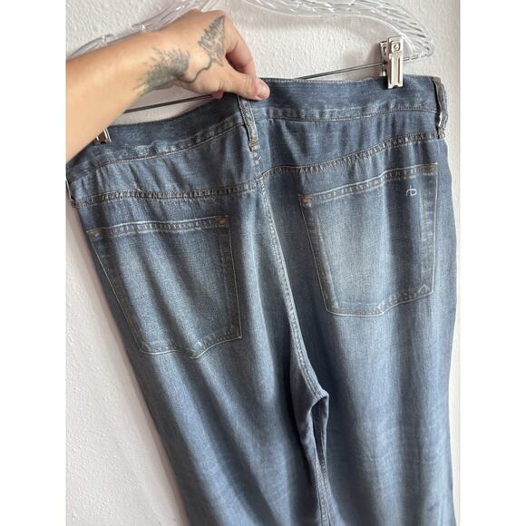 Rag & Bone Liquid Miramar Blue Wide Leg Jeans Sz 31 Printed Sweatpants - Picture 6 of 9